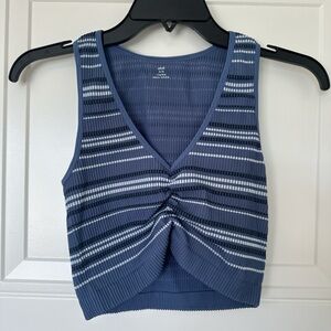 Aerie Blue and White Striped Tank Top